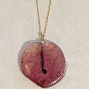 Collar Hoja de Buganvilla en Plata / baño de oro