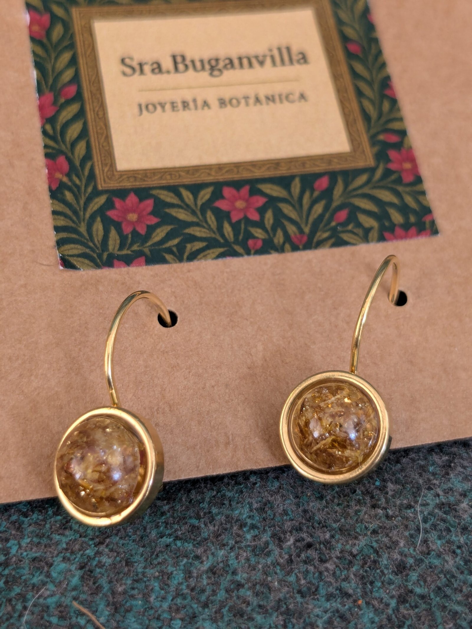 Pendientes acero con manzanilla silvestre