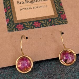 Pendientes con buganvilla (acero con baño)